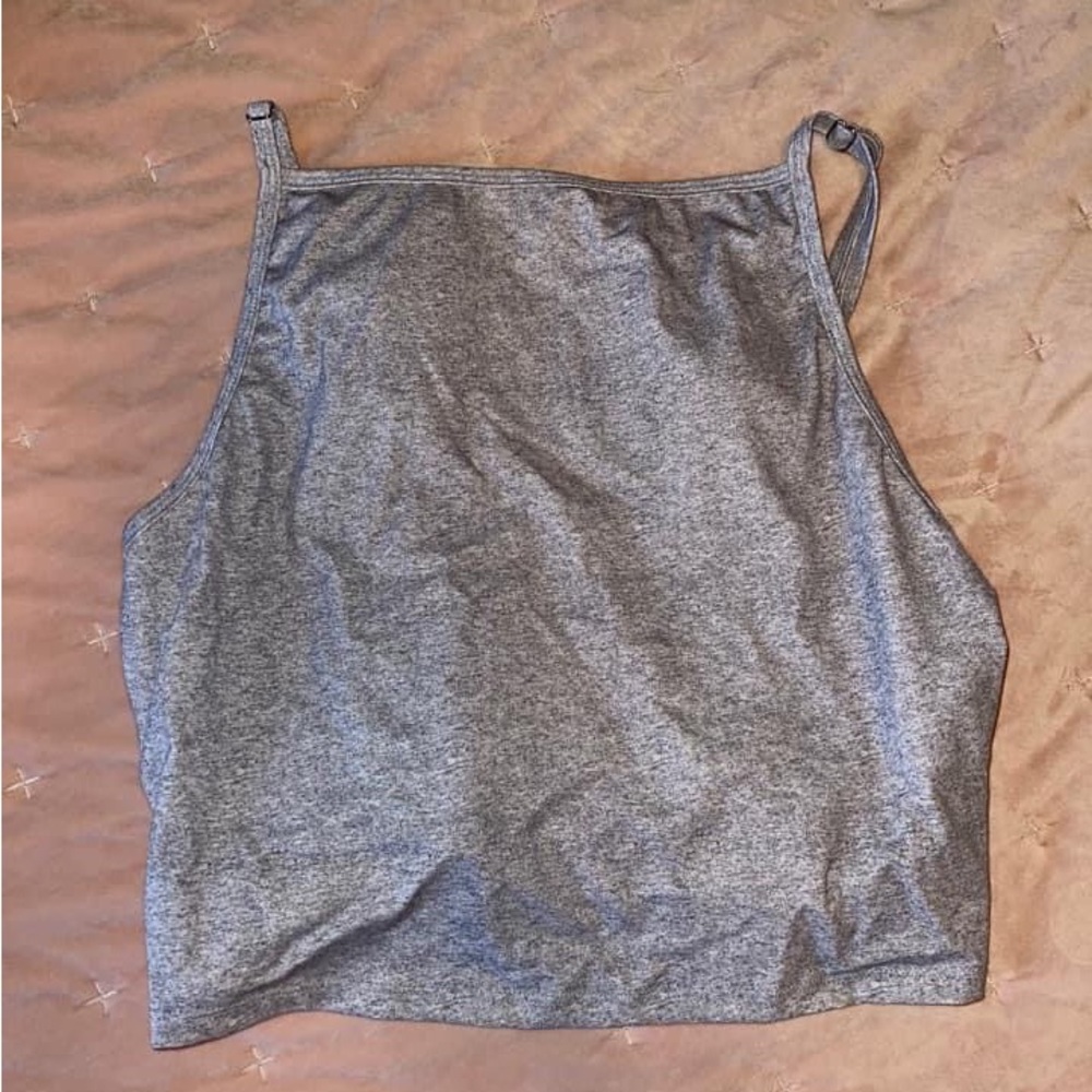 Kortni Jeane squared up top- light heather grey- Women XL